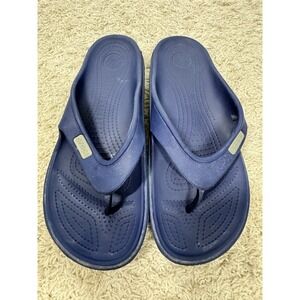 Crocs Unisex Classic Flip Flops Waterproof Slip On Shoes Size M 9 W 10 Navy Pool